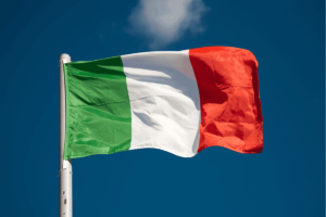 Bandeira da Itália. Por vezes referida como il Tricolore